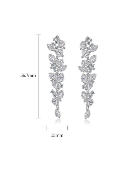 Kolczyki ślubne wizytowe wiszące z kryształkami stal szlachetna KSL94