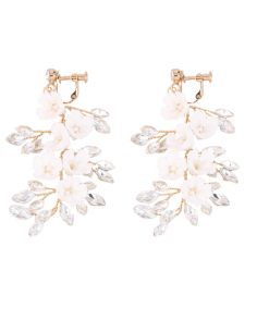 Kolczyki ślubne BOHO wizytowe wiszące z kryształkami stal...