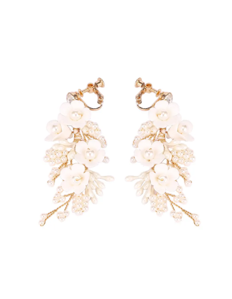 Kolczyki ślubne BOHO wizytowe wiszące z kryształkami stal szlachetna KOLS17