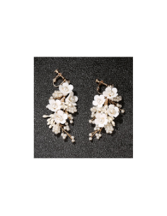 Kolczyki ślubne BOHO wizytowe wiszące z kryształkami stal... 2