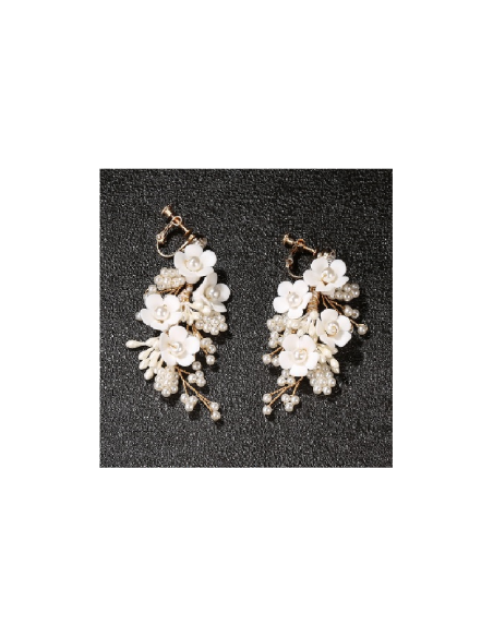 Kolczyki ślubne BOHO wizytowe wiszące z kryształkami stal szlachetna KOLS17