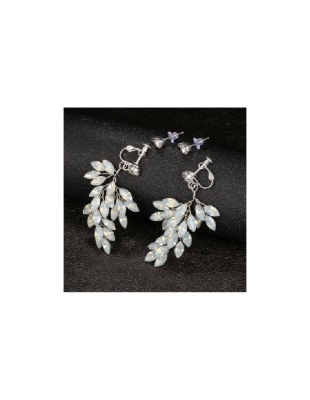 Kolczyki ślubne BOHO wizytowe wiszące z kryształkami stal szlachetna KOLS19