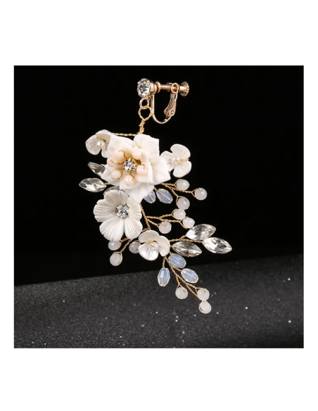 Kolczyki ślubne BOHO wizytowe wiszące z kryształkami stal szlachetna KOLS20