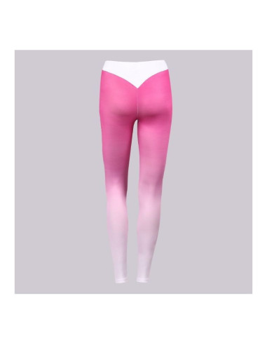 Sportowe Legginsy Fitness Trening Różowo Białe...