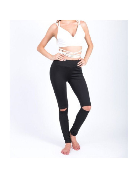 Sportowe Legginsy Fitness Trening Czarne M LEG19M