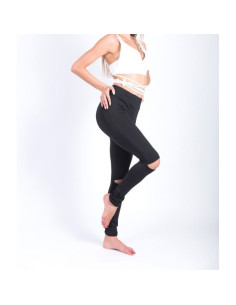Sportowe Legginsy Fitness Trening Czarne LLEG19L