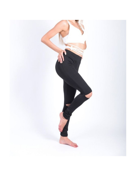 Sportowe Legginsy Fitness Trening Czarne LLEG19L