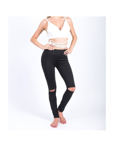 Sportowe Legginsy Fitness Trening Czarne LLEG19L