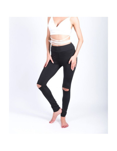 Sportowe Legginsy Fitness Trening Czarne LLEG19L