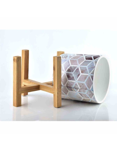 Doniczka Ava Honeycomb Grey Stones Zdobiona,...