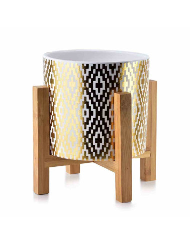 Doniczka Ava Diamond Gold Zdobiona, wykonana z...