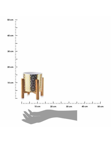 Doniczka Ava Diamond Gold Zdobiona, wykonana z...