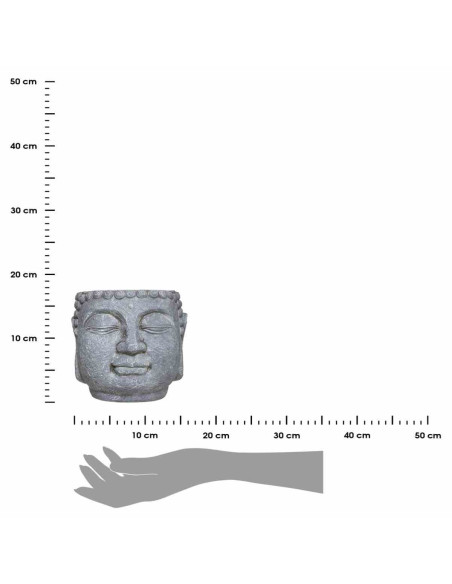Cementowa doniczka Budda szara Nowoczesna forma, średnica 17,5 cm, stylowo prezentujący się dodatek do wnętrz