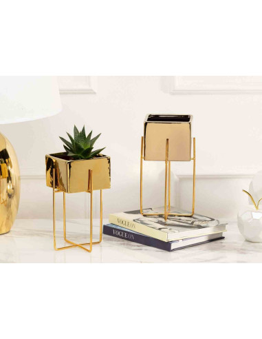 Doniczka Mizu Gold 23 cm Stelaż wykonany z...