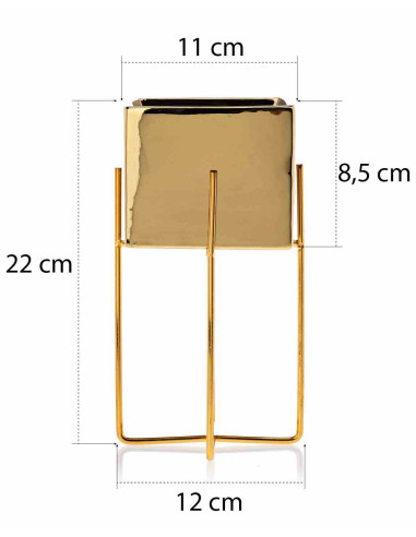 Doniczka Mizu Gold 23 cm Stelaż wykonany z...