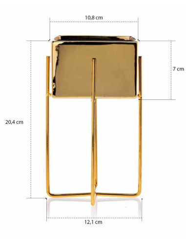 Doniczka Mizu Gold 21 cm Stelaż wykonany z...