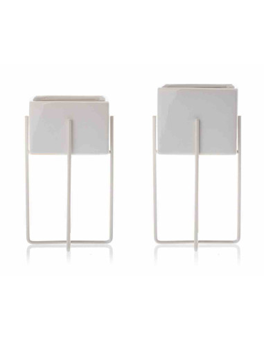 Doniczka Mizu White 21 cm Stelaż wykonany z...