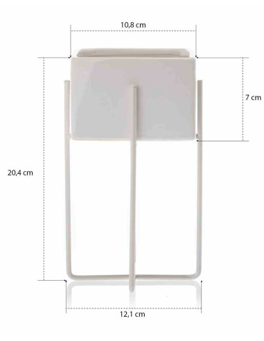 Doniczka Mizu White 21 cm Stelaż wykonany z...