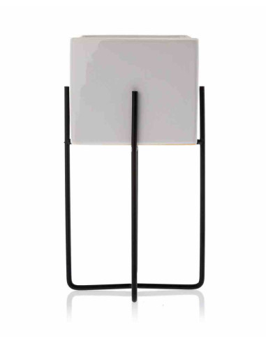 Doniczka Mizu White Black 23 cm Stelaż wykonany...