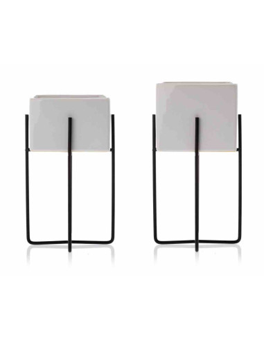 Doniczka Mizu White Black 23 cm Stelaż wykonany...