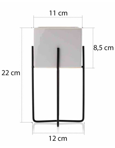 Doniczka Mizu White Black 23 cm Stelaż wykonany...