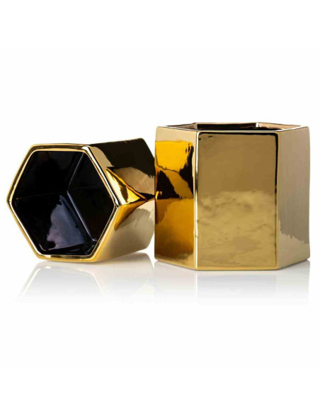 Doniczka Mia Gold 12 cm Wykonana z ceramiki w kolorze złotym. Wymiary: 14x12x12 cm.