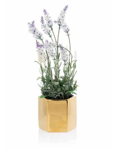 Doniczka Mia Gold 12 cm Wykonana z ceramiki w...