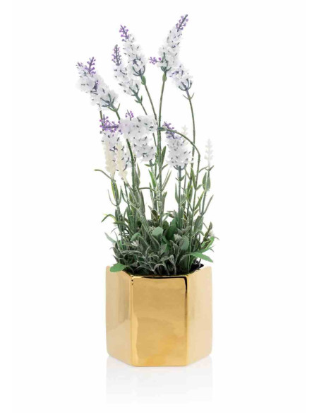 Doniczka Mia Gold 12 cm Wykonana z ceramiki w kolorze złotym. Wymiary: 14x12x12 cm.