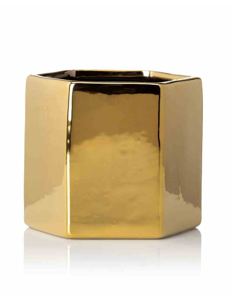 Doniczka Mia Gold 12 cm Wykonana z ceramiki w kolorze złotym. Wymiary: 14x12x12 cm.