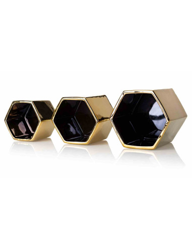 Doniczka Mia Gold 12 cm Wykonana z ceramiki w...