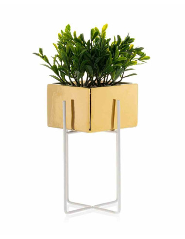 Doniczka Mizu Gold White 21 cm Stelaż wykonany...