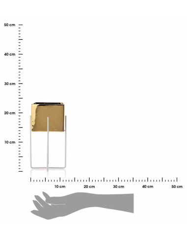 Doniczka Mizu Gold White 23 cm Stelaż wykonany...