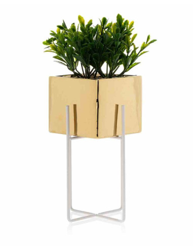 Doniczka Mizu Gold White 23 cm Stelaż wykonany...