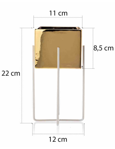 Doniczka Mizu Gold White 23 cm Stelaż wykonany...