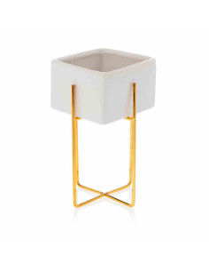 Doniczka Mizu White Gold 21 cm Stelaż wykonany z metalu,...