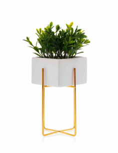 Doniczka Mizu White Gold 21 cm Stelaż wykonany z metalu,... 2