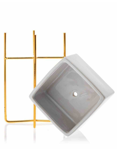 Doniczka Mizu White Gold 21 cm Stelaż wykonany...