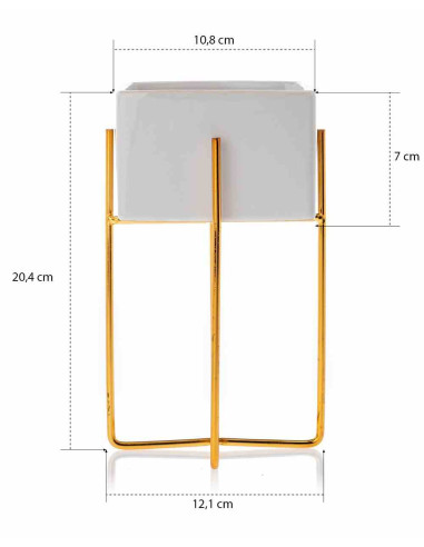 Doniczka Mizu White Gold 21 cm Stelaż wykonany...