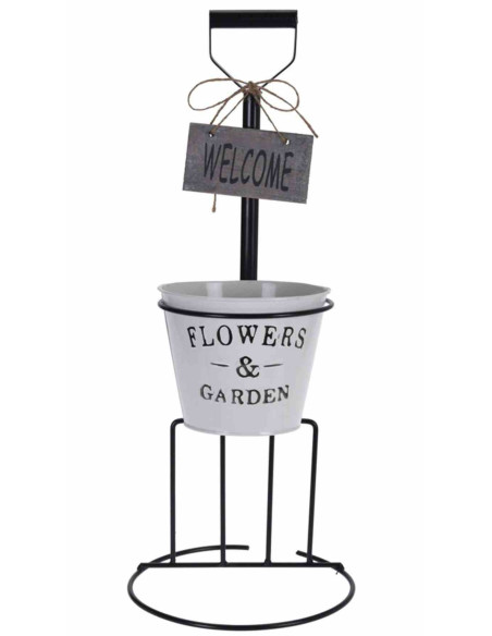 Donica na kwiaty i zioła Grabie 52 cm Wykonana z metalu, osłonka na kwiaty i zioła do ogrodu o wymiarach: 52x20 cm