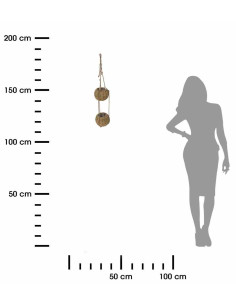 Donica wisząca podwójna rattan 72 cm 2