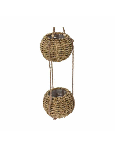 Donica wisząca podwójna rattan 72 cm