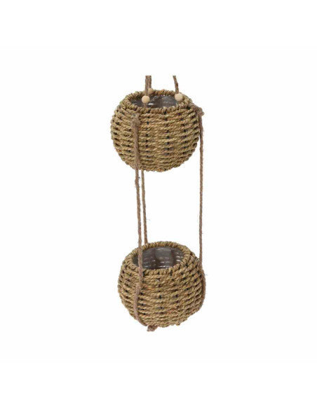 Donica wisząca podwójna rattan 72 cm